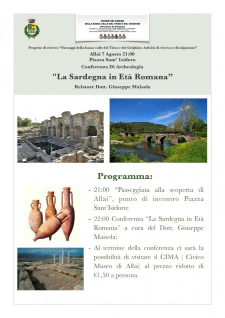 CONVEGNO DI ARCHEOLOGIA COMUNE DI ALLAI &quot; La Sardegna in età Romana&quot;