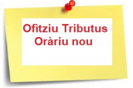 Simaghis. Ofìtziu de is Tributus: mudat s’oràriu