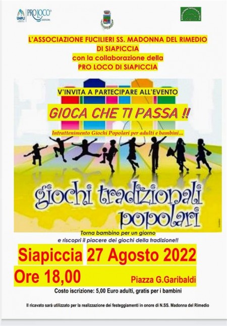 Siapicia. Giogus antigus de sa traditzioni me in pratza de Garibaldi