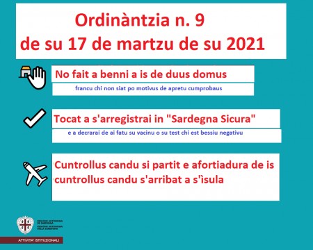 RAS- Ordinàntzia noa de su Presidenti Solinas: Fait a benni a sa de duus domus sceti po traballu, apretu o saludi