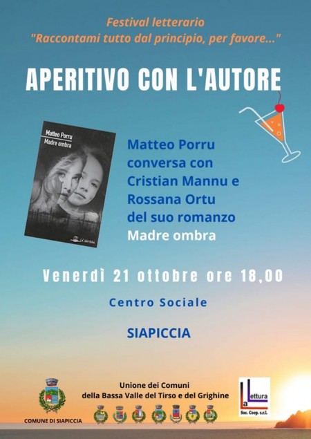 Siapicia. Festival Literàriu: su 21 de santuaini Matteo Porru presentat “Madre ombra”